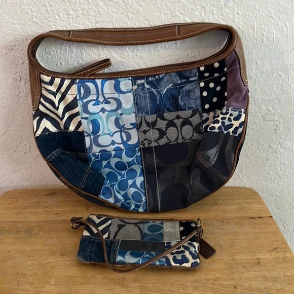 バッグ Vintage COACH Denim Patchwork ToteBag COACH Denim Patchwork Cargo Tote Bag | Dillard's